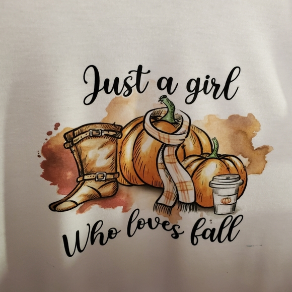 Hand Sublimated Tee- Girl Who Loves Fall - Picture 2 of 2